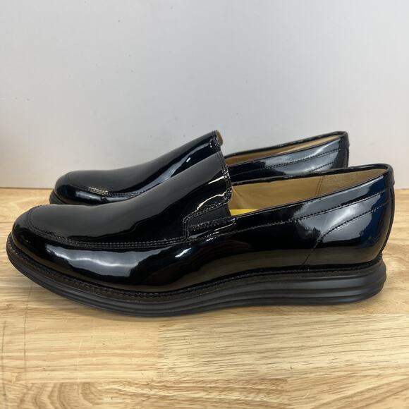 Cole Haan Loafers Black Patent Leather Slip On Grand.OS Lunargrand Size 10.5 main image 6